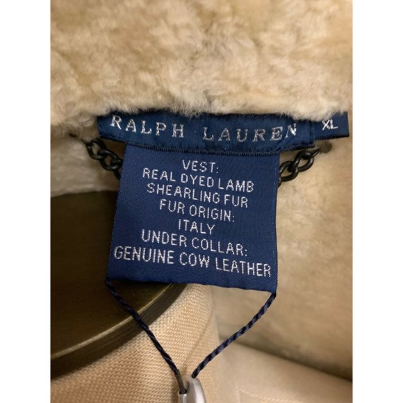 New Ralph Lauren Sleeveless Jacket Vest Shearling Leather New Tags Size XL - Picture 7 of 9